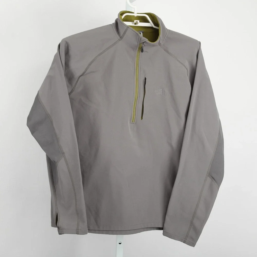 North Face Pullover Mens Large Softshell Jacket Half Zip Outdoor Hiking AEWU